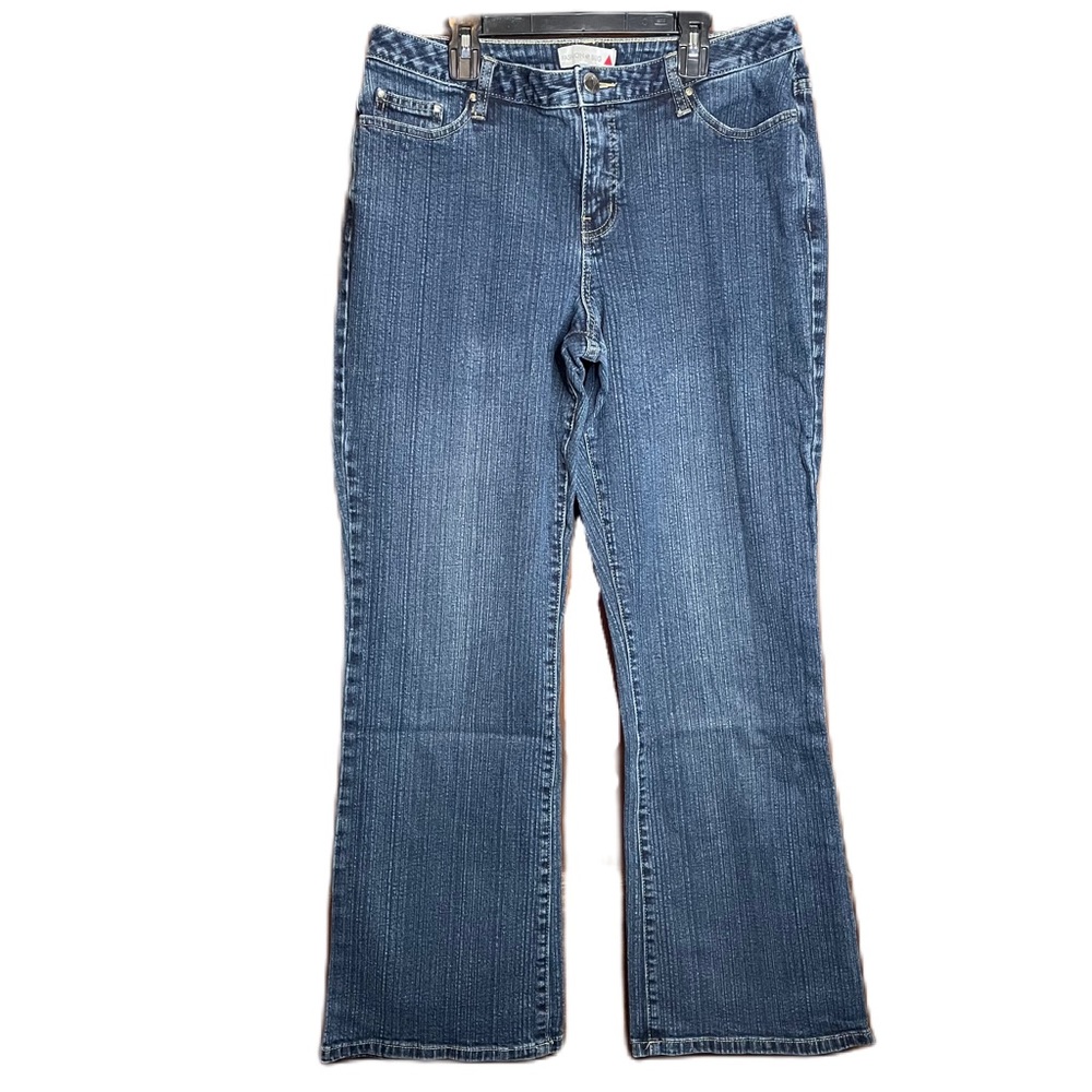 Fashion Bug Women’s Blue Stretch Denim Mid Rise Bootcut Rodeo Jeans Size 2 (12)